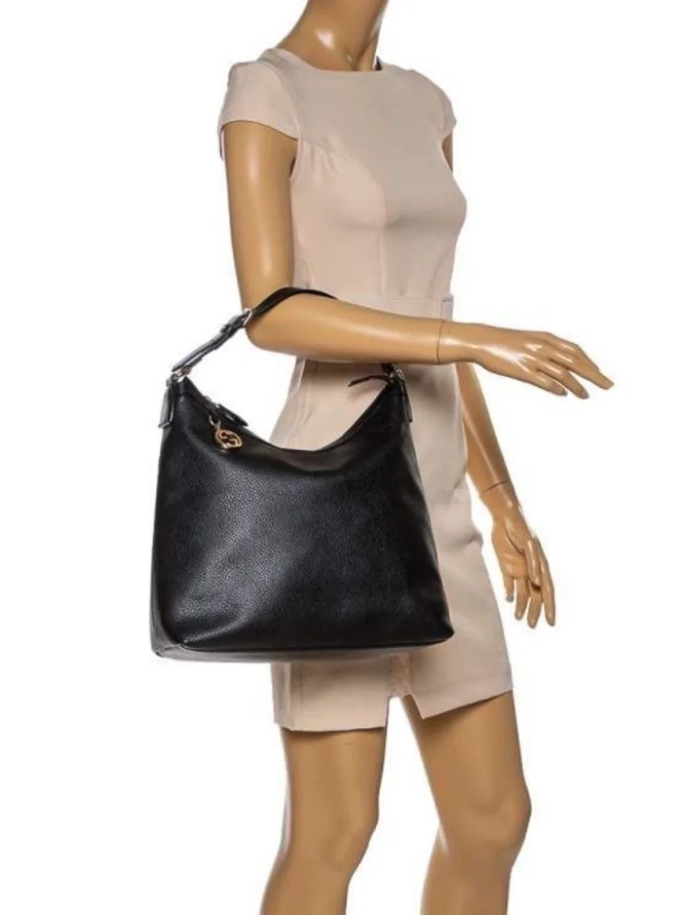 Authentic Gucci Interlocking G Hobo Bag Black